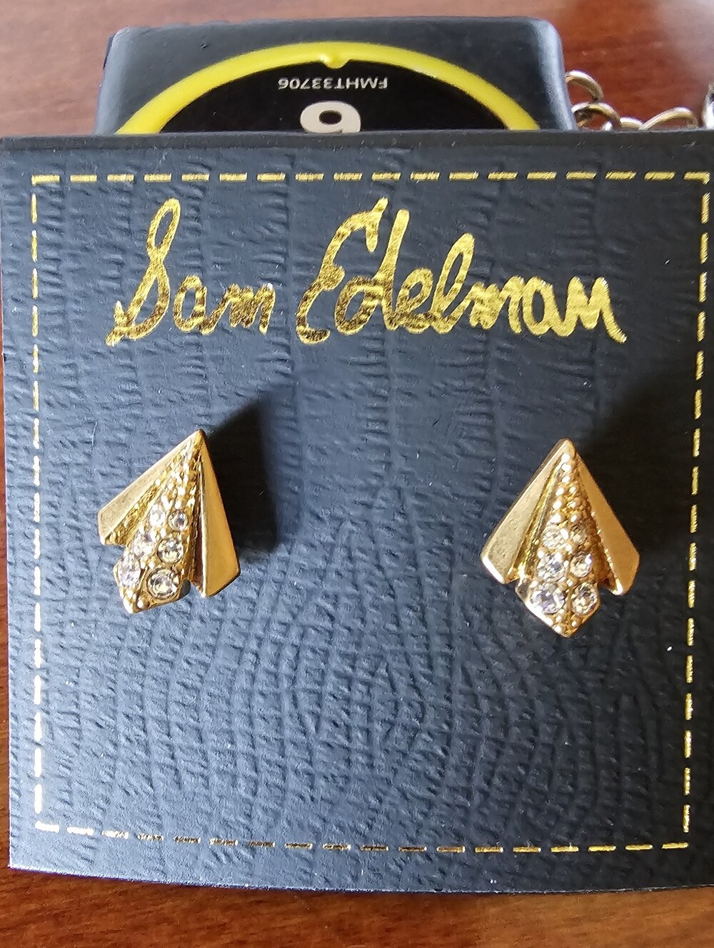 Sam Edelman Gold-tone Crystal Accent Arrowhead Stud Earrings